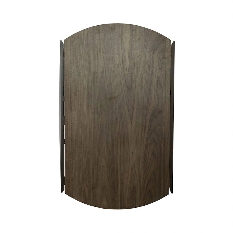 Round Drop Leaf Dining Table in Walnut Finish Rubberwood and Veneer with Splayed Legs