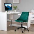 Mid-Back Velvet Swivel Office Chair with Scallop Shape and Channel Stitching Height Adjustable Armless