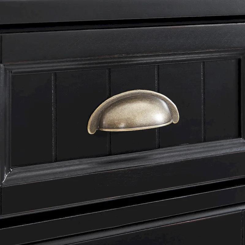 Tall Linen Cabinet with Beadboard Doors Adjustable Shelves and Antique Gold Hardware