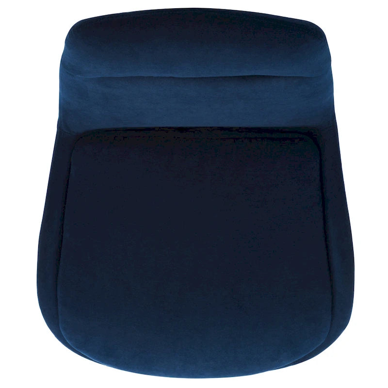 Mid-Century Modern Velvet Accent Chair with Sloped Back and Splayed Black Metal Legs Armless