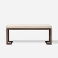 Upholstered Boucle Fabric Bench with Sturdy Metal Frame Cream White Grey