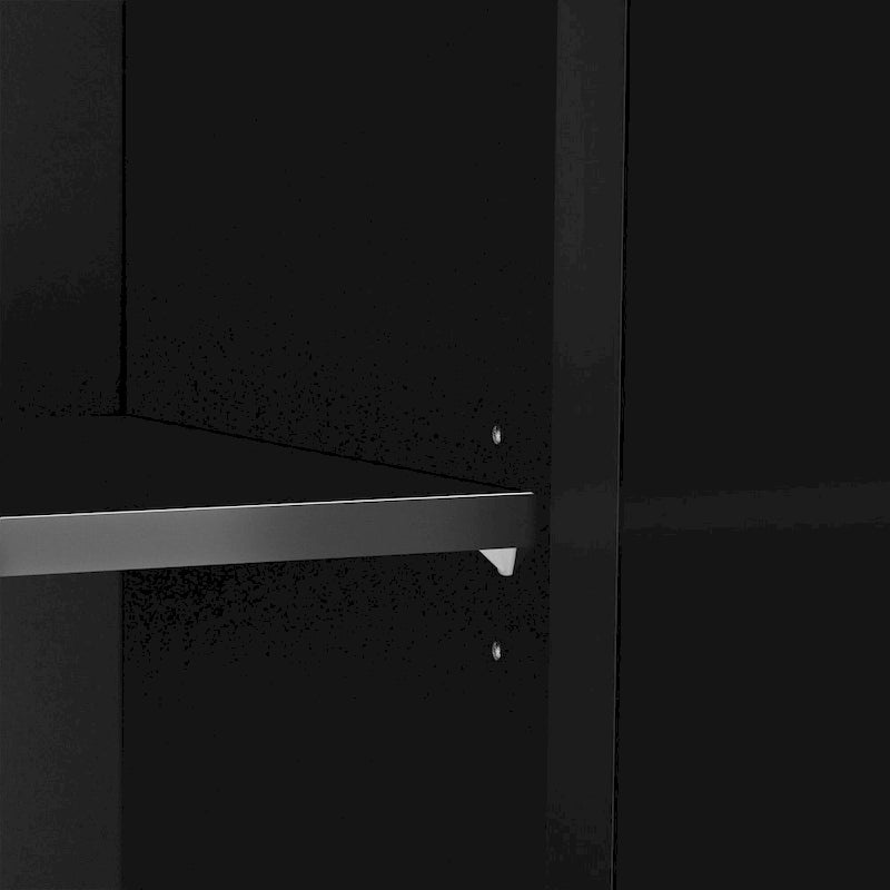 3-Door Mirrored Buffet Sideboard with Hollow Streamlined Doors and Adjustable Shelves
