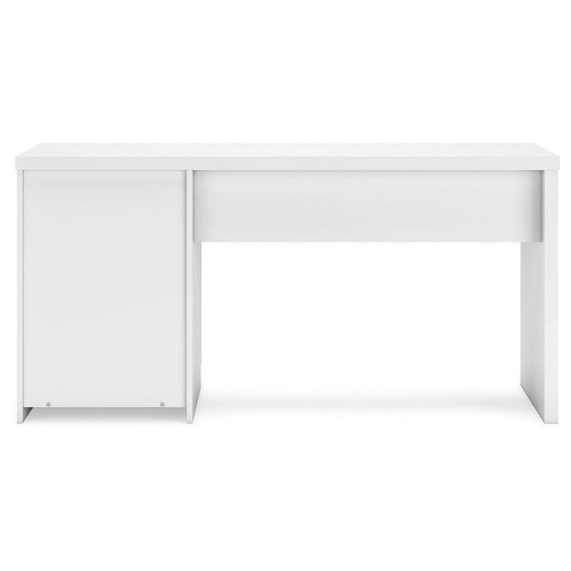 61-Inch White Home Office Desk with Drawer and Storage Cabinet No Hardware Design