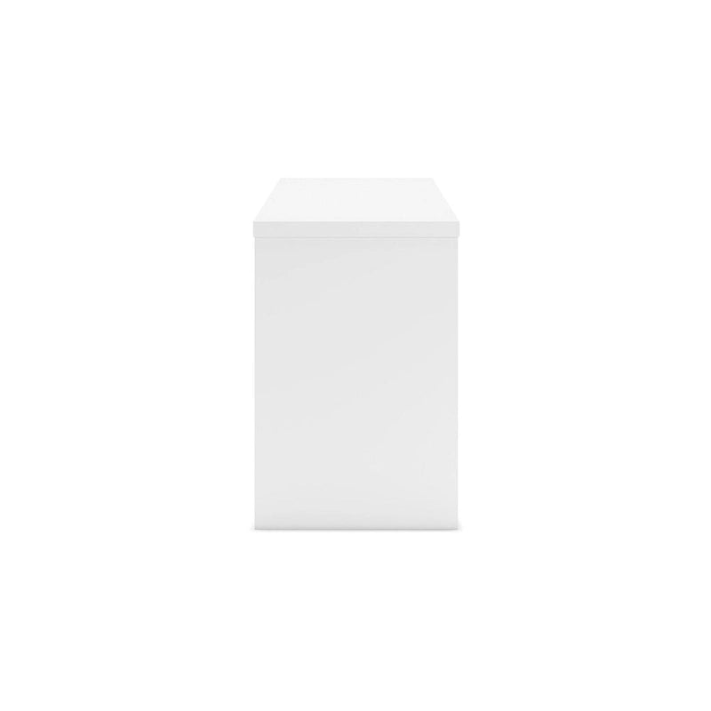 61-Inch White Home Office Desk with Drawer and Storage Cabinet No Hardware Design